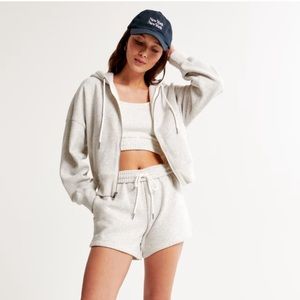 Abercrombie & Fitch grey zip hoodie size xxs